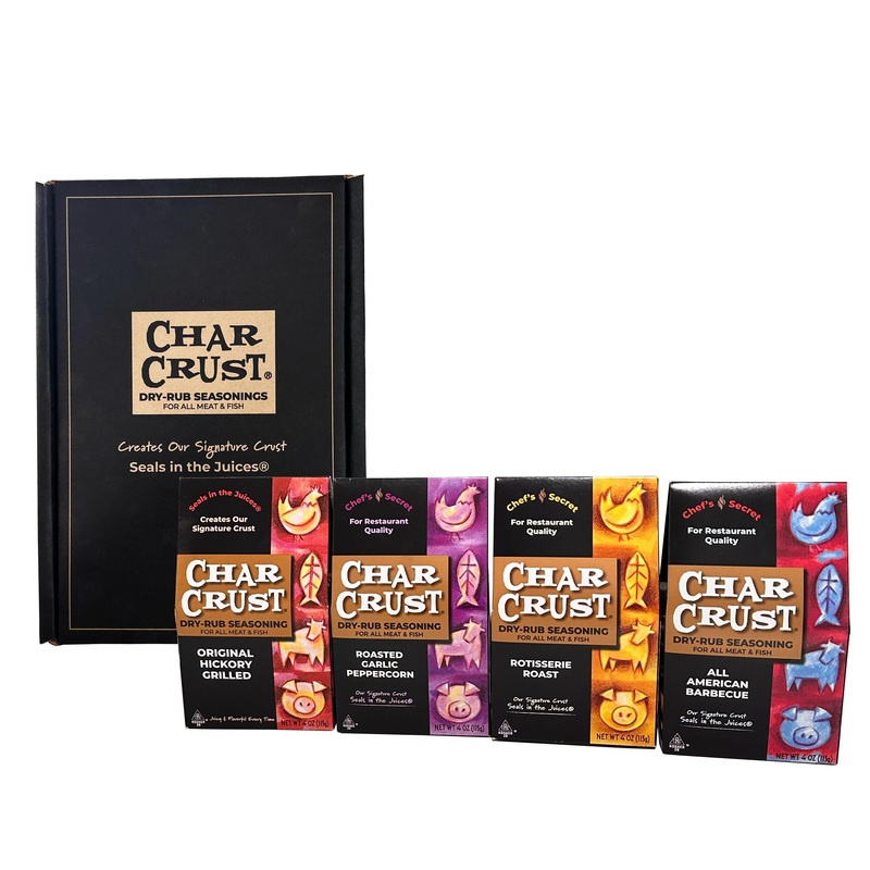Char Crust Dry-Rub Seasoning, Best Of The Best Grilling Gift Box Set, 4 Ounce Each (Pack Of 4), Top-Selling Flavors)