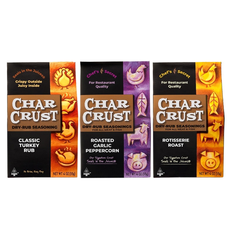 Char Crust Dry-Rub Seasoning, Popular Assortment, 4 Ounce (Pack Of 3), Roasting Set