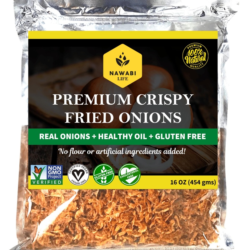 Crispy Fried Onions | 100% Natural (Non-Gmo) | Gluten Free | Keto Friendly | No Sodium | Low Carb | Resealable Bag | 16 Oz | By