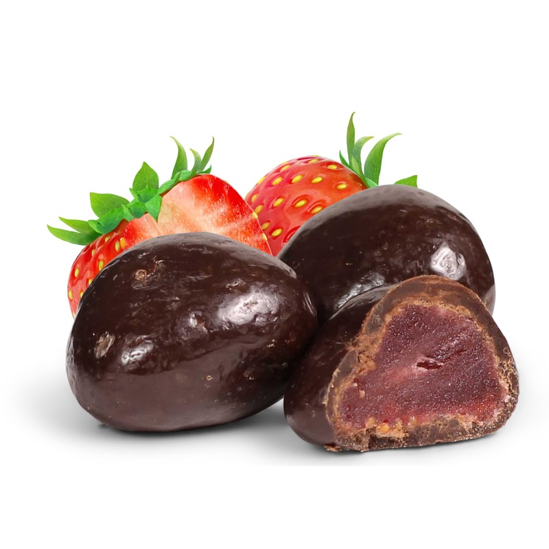 Dark Chocolate Covered Dried Strawberries By It’S Delish, 12 Oz Bag | Gourmet Dark Chocolate Covered Strawberry Fruit Snacks Bul