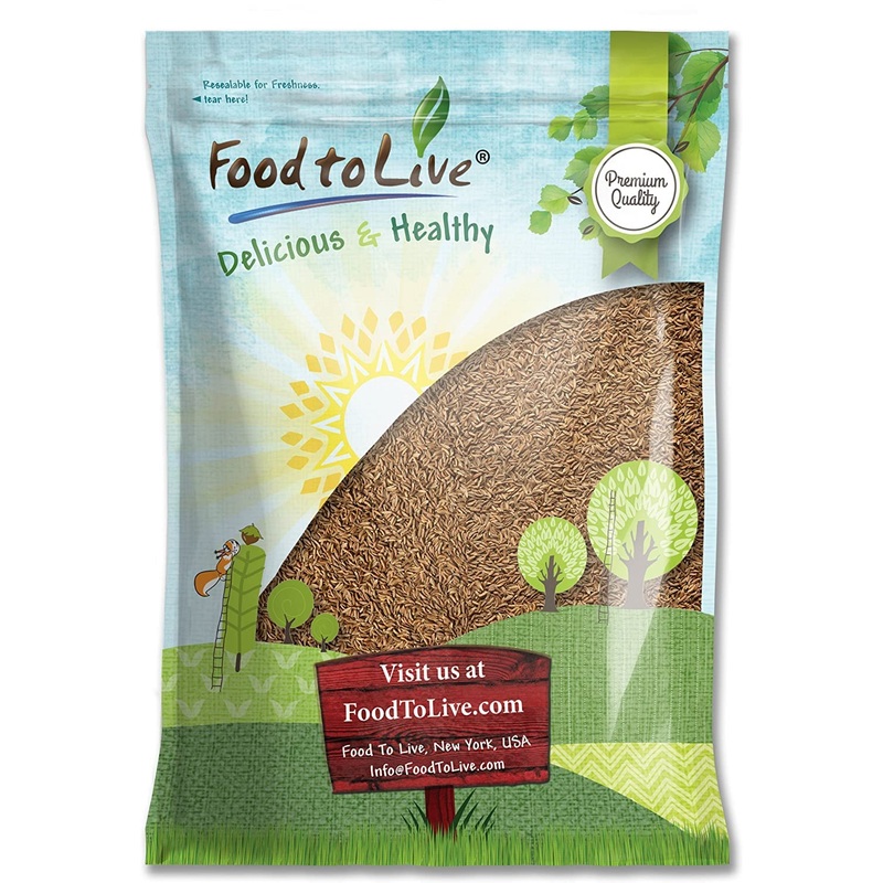 Food To Live – Caraway Seeds, 5 Pounds Whole Raw Dried Caraway Seeds, Kosher And Vegan, Bulk Savory Spice. Rich In Dietary Fiber