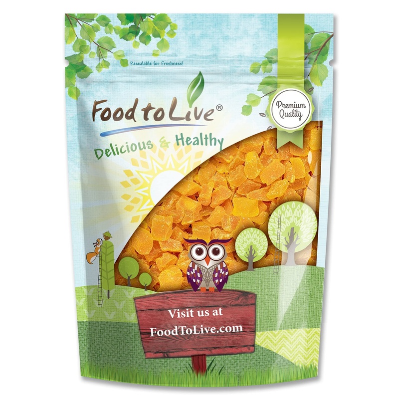 Food To Live Dried Diced Mango, 5 Pounds Sweetened, Unsulfured, Sulfite Free Chunks, No Added Color, No Artificial Flavors, Kosh