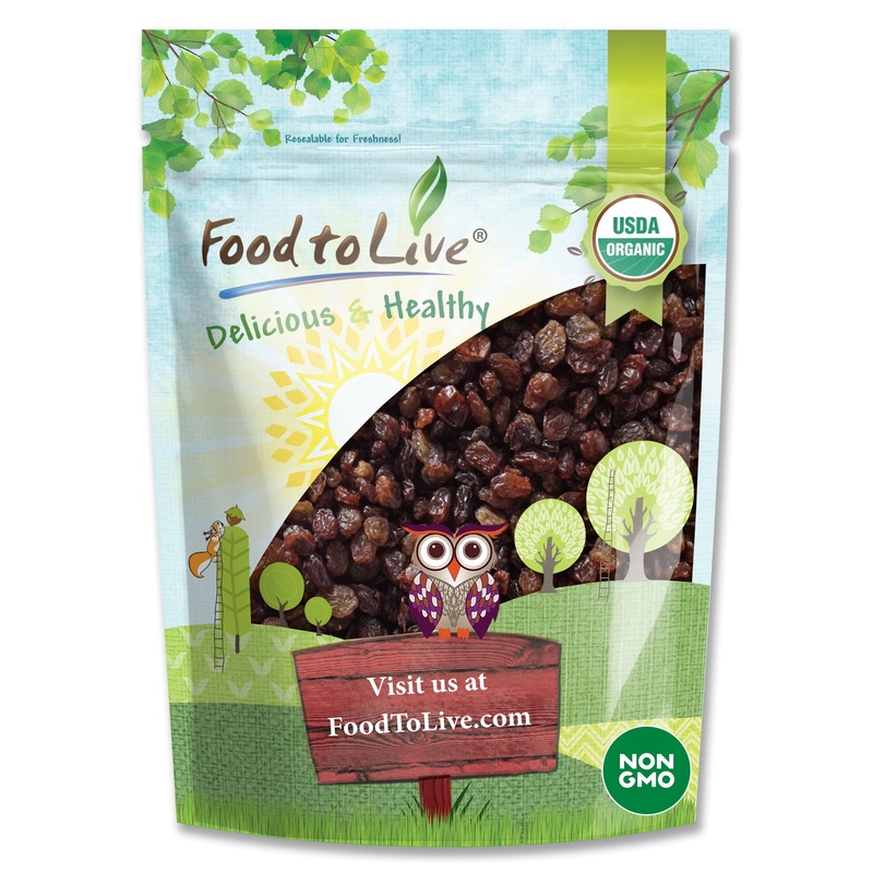 Food To Live Imported Organic Raisins, 5 Pounds – Sun Dried Thompson Seedless Select Grapes, Non-Gmo, Raw, No Sugar Added, Pesti