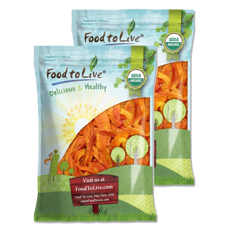 Food To Live Organic Dried Papaya Spears, 8 Pounds Kosher, Unsulfured, Unsweetened, Vegan, Bulk