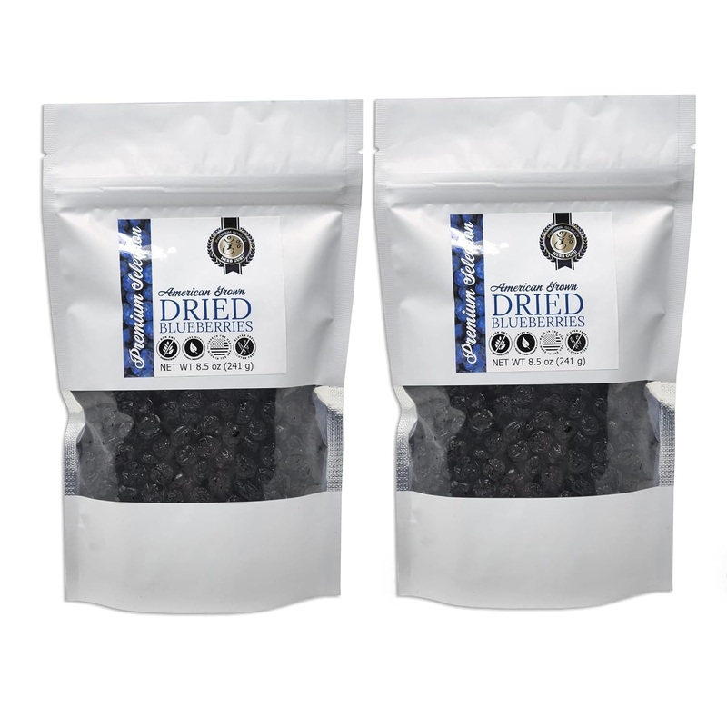 Herb Guru Whole Dried Blueberries | American Grown | All Natural, Non-Gmo, Preservative Free – 8.5 Ounce (Pack Of 2)