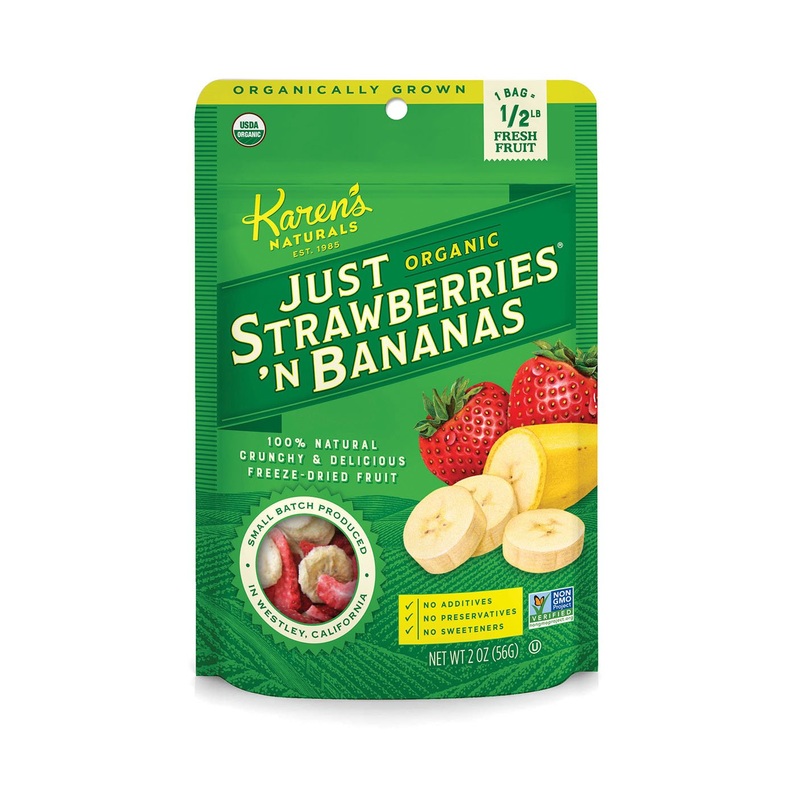 Karen’S Naturals Organic Just Strawberries And Bananas, 2-Ounce Package (Pack Of 6) (Packaging May Vary)