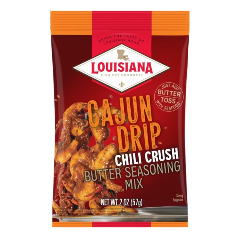 Louisiana Fish Fry Cajun Drip Chili Crush Butter Seasoning Mix – Seasoned Butter Sauce For Seafood – 2 Oz. Bag (Pack Of 1) – Jus