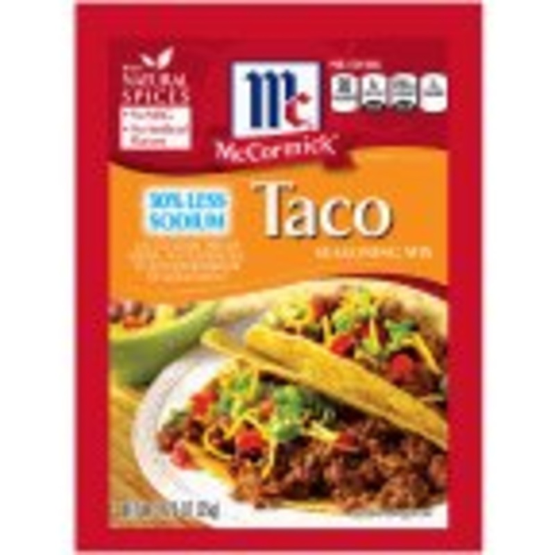 Mccormick Seasoning Mix Taco 30% Less Sodium, 1.25 Oz (Pack Of 12)