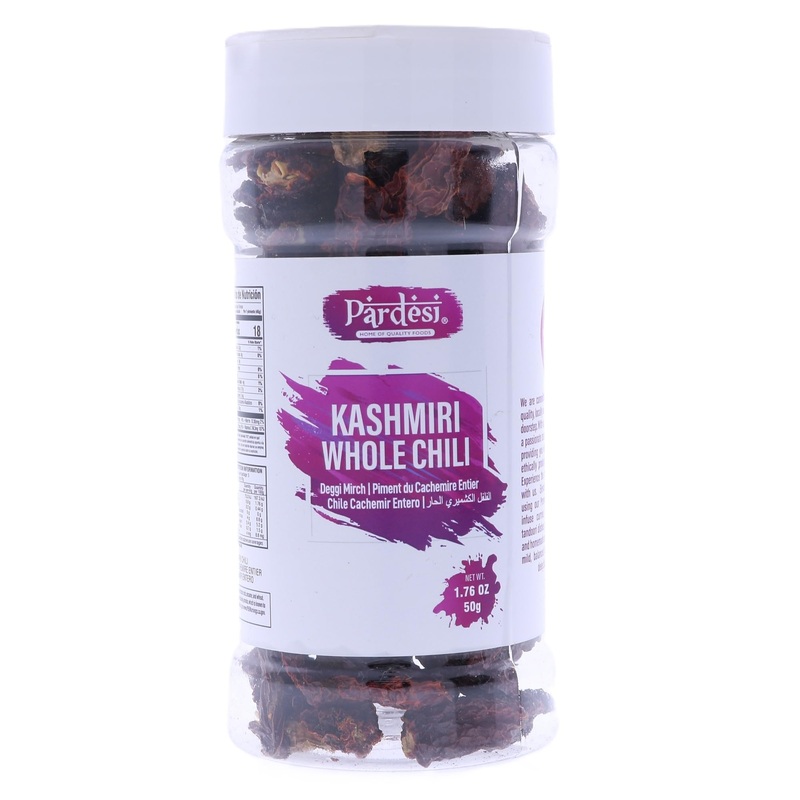Pardesi Kashmiri Whole Chili 50G – Authentic Indian Spice, Non-Gmo, Vegan, Gluten-Free – Moderate Heat, Rich Flavor – Perfect Fo
