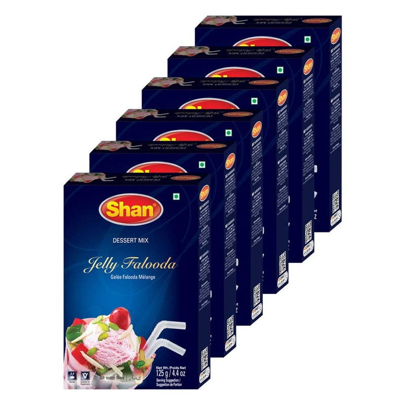 Shan Jelly Falooda Dessert Mix 4.4 Oz (125G) – Powder For Ice Cream, Dry Fruit, Jelly And Noodles Milk Shake – Suitable For Vege