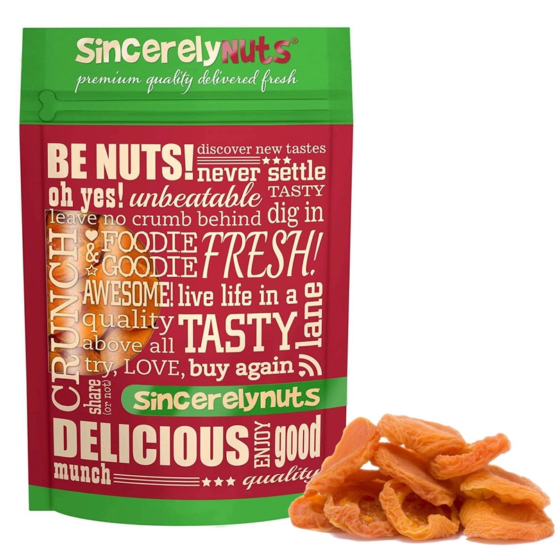 Sincerely Nuts – Dried Jumbo California Apricots | Five Lb. Bag | Dehydrated | Sweet Gourmet Snacking Food | Kosher And Gluten F