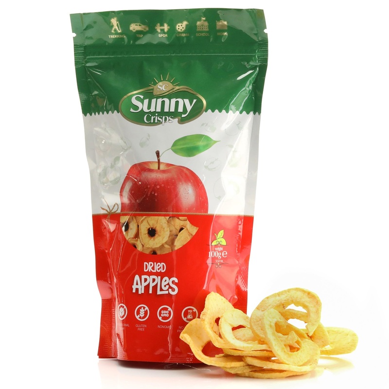 Sunny Crisps Dried Apples No Sugar Added 3.52 Oz – Chewable Dry Apple Slices For Potpourri – Ring Shaped Dehydrated Apple Slices