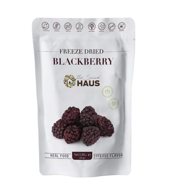 The Snack Haus Freeze-Dried Blackberries 0.88 Oz | All-Natural, No Preservatives | Nutrient-Rich, High Fiber Snack | Perfect For