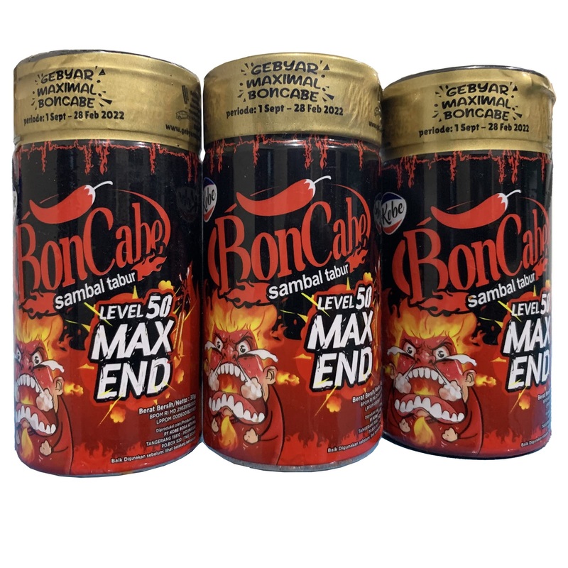 3X Kobe Boncabe Sambal Tabur (Chili Original Flavor Level 50 – Max End) – Hot And Spicy – Sprinkle Chili Flakes