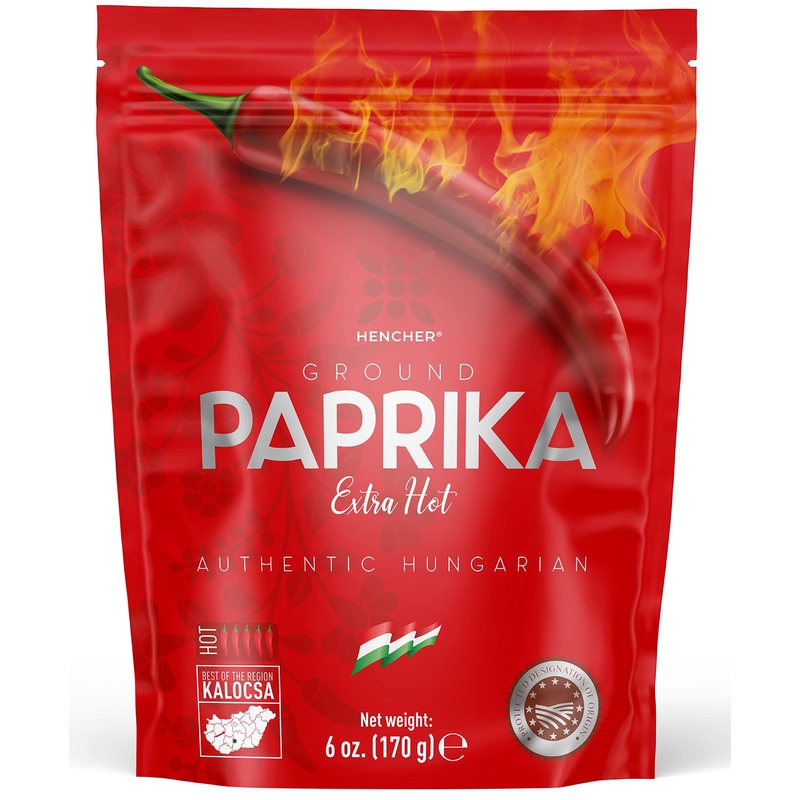 Artisan Extra Hot Hungarian Paprika Powder (6Oz/170G) Non-Gmo, Imported From Hungary, Amazing Color, Unrivalled Flavor