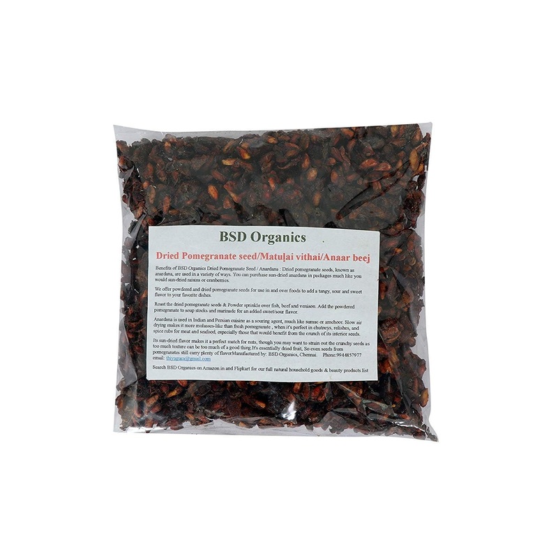 Bsd Organics Dried Pomegranate Seed/Matu Ai Vithai/Anaar Beej/Anardana For Soups,Chutneys, Relishes, And Spice Rubs For Meat, Se