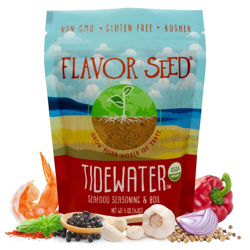 Flavor Seed Tidewater Organic Seafood Seasoning, All Purpose Fish Seasoning For Shrimp, Crab Meat, Lobster And Seafood Boils Wit