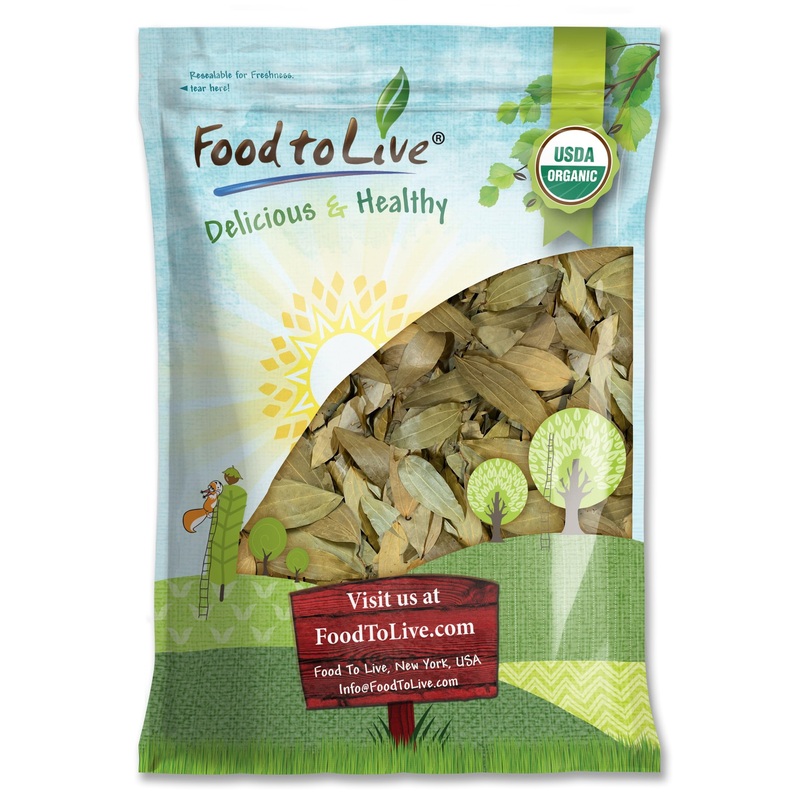 Food To Live – Organic Whole Indian Bay Leaves, 12 Ounces – Non-Gmo, Dried, Kosher, Vegan, Bulk, Great For Cooking, Spicing And
