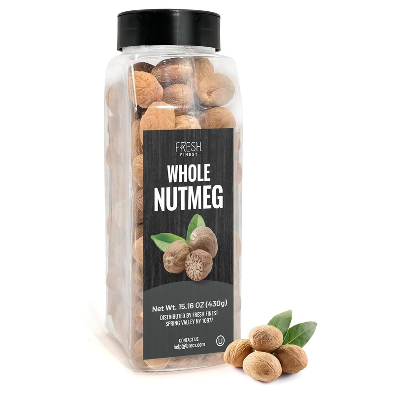 Fresh Finest Whole Nutmeg 15.16Oz – Premium Quality Whole Nutmeg – All-Natural, Non-Gmo, Gluten-Free, Kosher – Perfect For Bakin