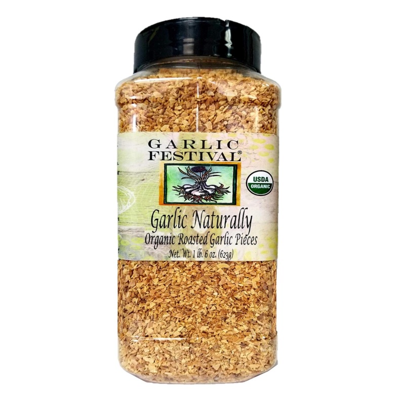 Garlic Festival Foods Garlic Naturally Organic Roasted Garlic Pieces Net Wt. 1 Lb. 6 Oz.