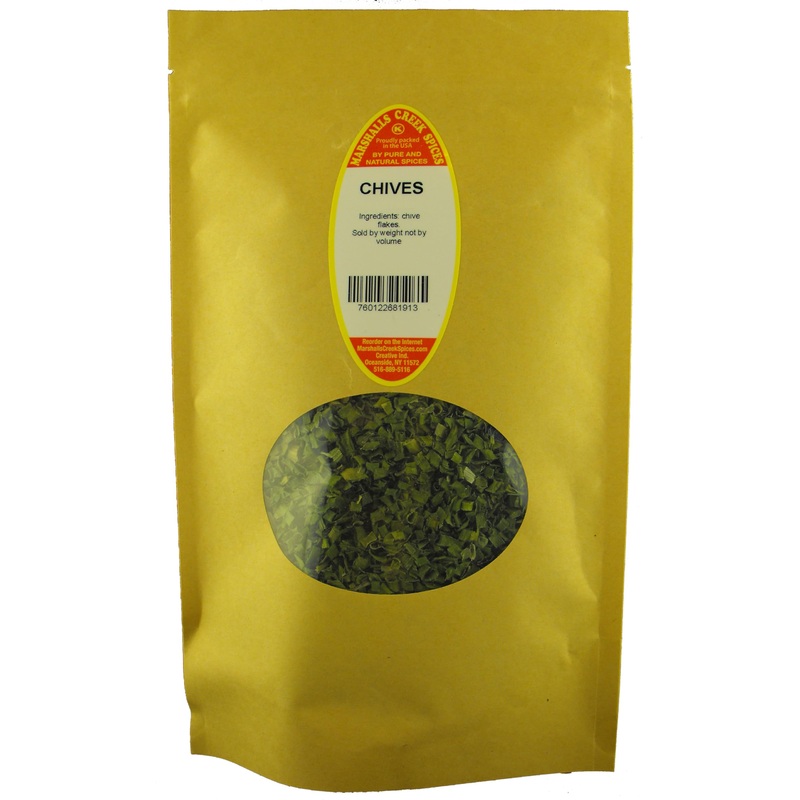 Marshalls Creek Spices Chives 2 Ounce Xl Eco Friendly Kraft Stand-Up Pouch