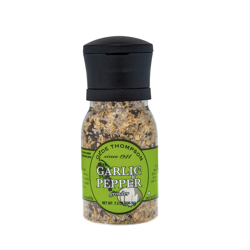Olde Thompson Garlic Pepper Grinder, Whole Black Pepper, Garlic And Salt Blend, 7.3 Ounce