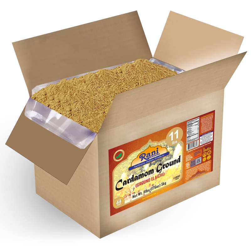 Rani Cardamom (Elachi) Ground, Powder Indian Spice 176Oz (11Lbs) 5Kg Bulk Box ~ All Natural | No Color Added | Gluten Friendly |