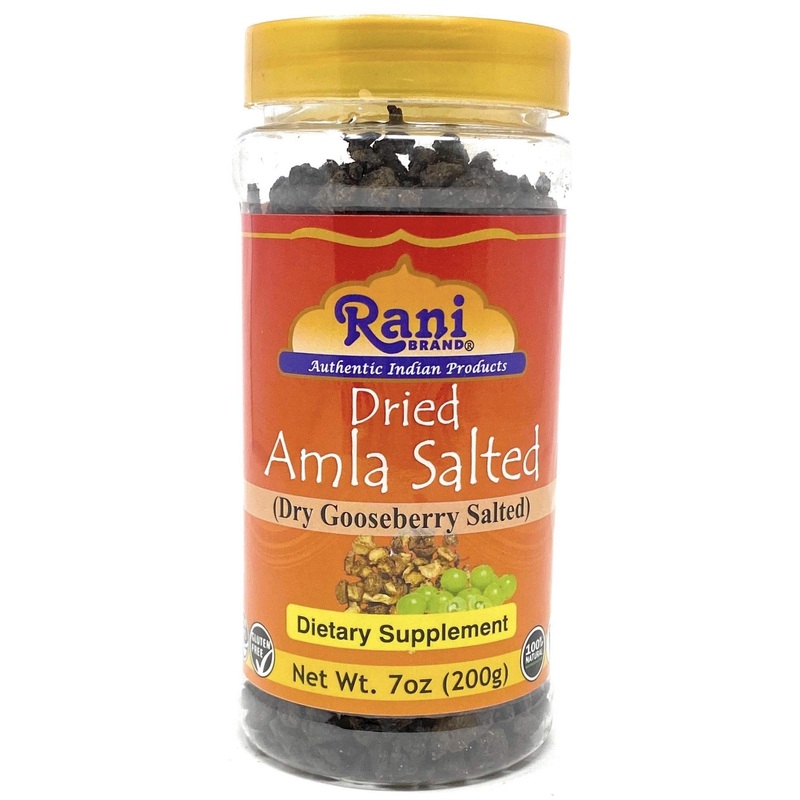 Rani Dried Amla Salted (Dry Gooseberry Salted) 7Oz (200G) Pet Jar ~ All Natural | No Color | Gluten Friendly | Vegan | Non-Gmo |