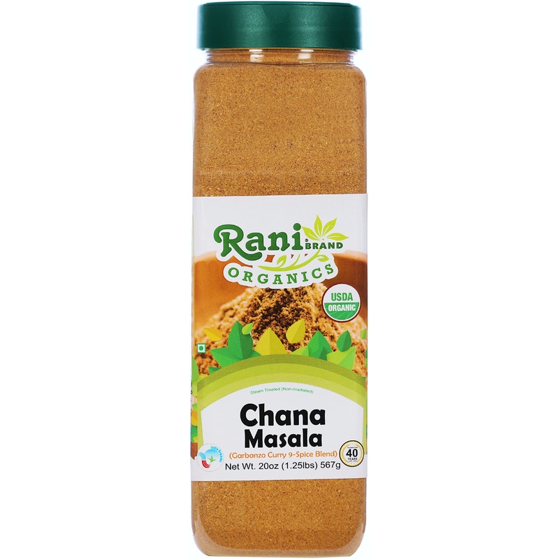 Rani Organic Chana Masala (Garbanzo Curry 9-Spice Blend) 20Oz (1.25Lbs) 567G Pet Jar ~ All Natural | Vegan | Gluten Friendly | N
