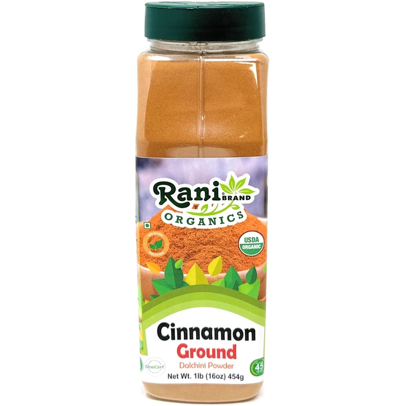 Rani Organic Cinnamon Powder (Ground) Spice 16Oz (1Lb) 454G Pet Jar ~ All Natural | Salt-Free | Vegan | No Colors | Gluten Frien