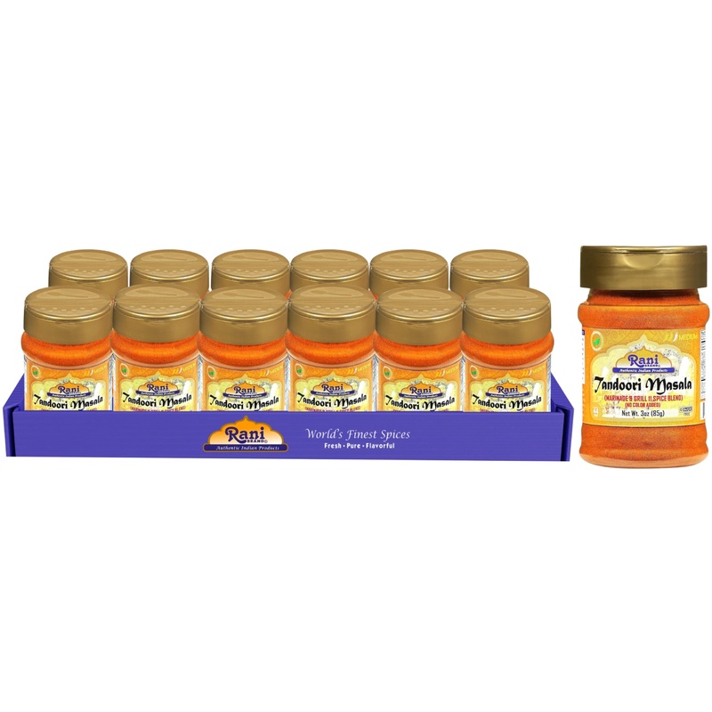 Rani Tandoori Masala (Natural, No Colors Added) Indian 11-Spice Blend 3Oz (85G) Pet Jar, Pack Of 12 ~ Salt Free | Vegan | Gluten