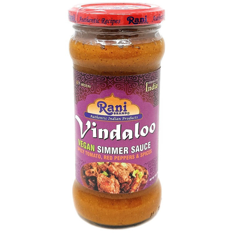 Rani Vindaloo Curry Vegan Simmer Sauce (Spicy Tomato, Red Peppers & Spices) 14Oz (400G) Glass Jar ~ Easy To Use | Vegan | No Col