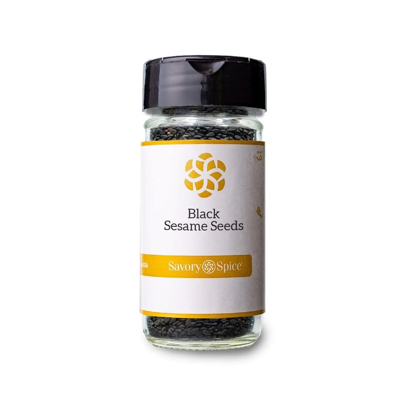 Savory Spice Black Sesame Seeds – Whole Black Sesame Seeds For Sushi, Rice, Salads, Fish & Pork | Use To Make Black Sesame Ice C