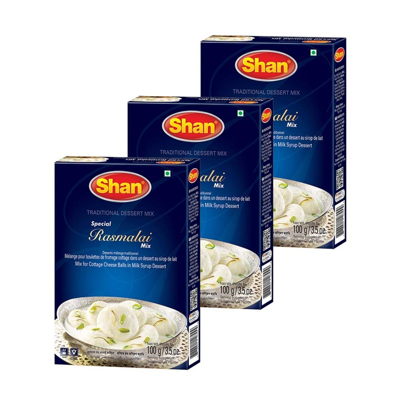 Shan Special Rasmalai Traditional Dessert Mix 3.53 Oz (100G) – Powder For Cottage Cheese Balls In Milk Syrup – Suitable For Vege