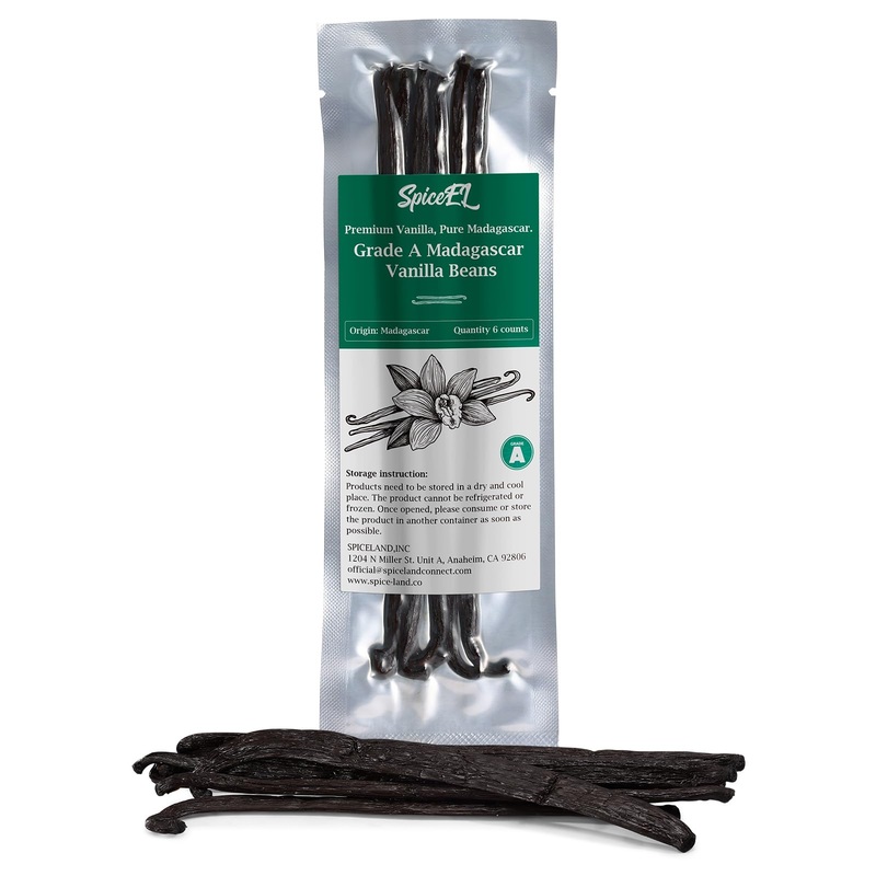 Spiceel Madagascar Vanilla Beans Grade A Vanilla Pods For Making Extract, Whole 5” – 7” Vanilla Beans For Baking, 24 Counts