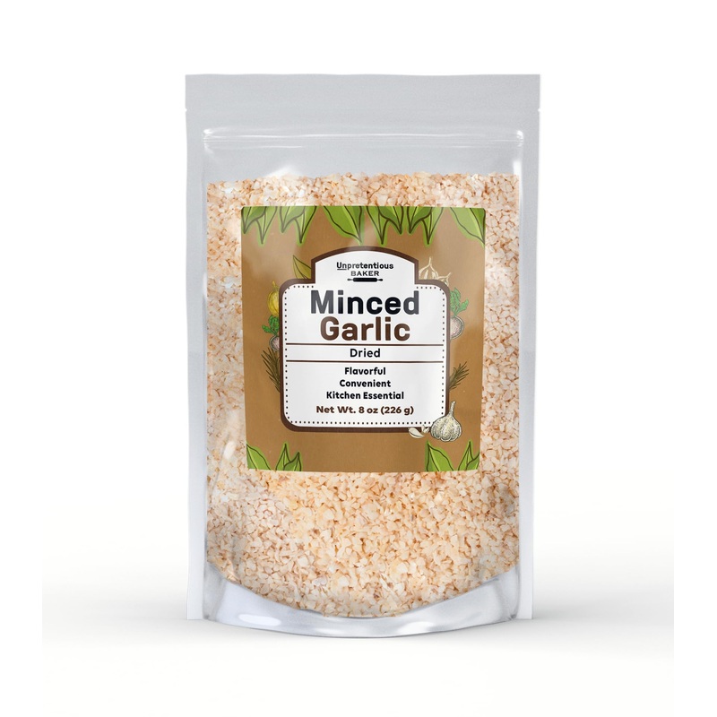 Unpretentious Minced Dried Garlic, 8 Oz, Kitchen Essential, Versatile Seasoning