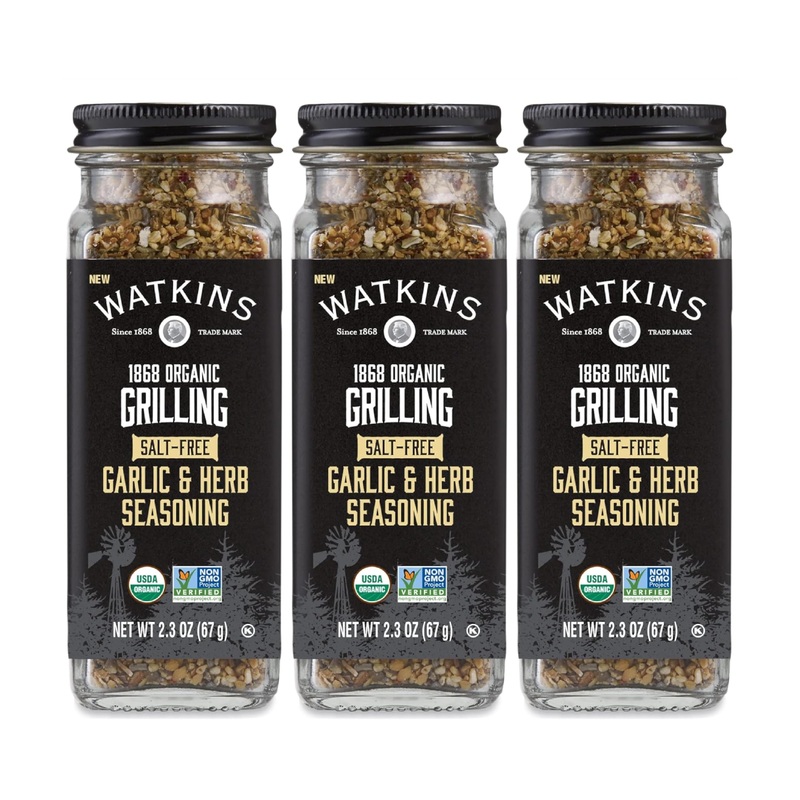 Watkins Salt-Free Organic Garlic & Herb Seasoning, 2.3 Oz, Pack Of 3