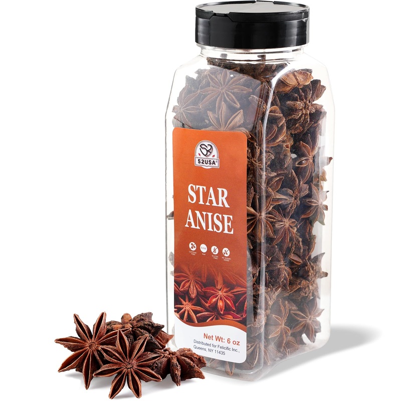 52Usa Star Anise, 6Oz – Whole Dried Star Anise Pods In Bottle, Aromatic Spice For Cooking, Baking, And Teas