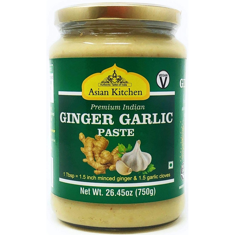 Asian Kitchen Ginger Garlic Cooking Paste 26.5Oz (750G) Glass Jar ~ Vegan | Gluten Free | Non-Gmo | No Colors | Indian Origin