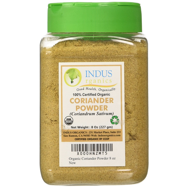 Indus Organics Coriander Seeds Powder, 8 Oz Jar, Premium Grade, High Purity, Freshly Packed
