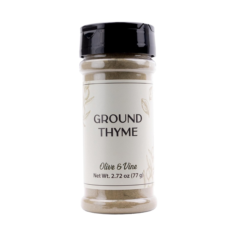 Olive & Vine Ground Thyme, Earthy & Aromatic, Seasoning For Roasts, Soups, And Stews, With Rich Tradition, Authentic Taste, For