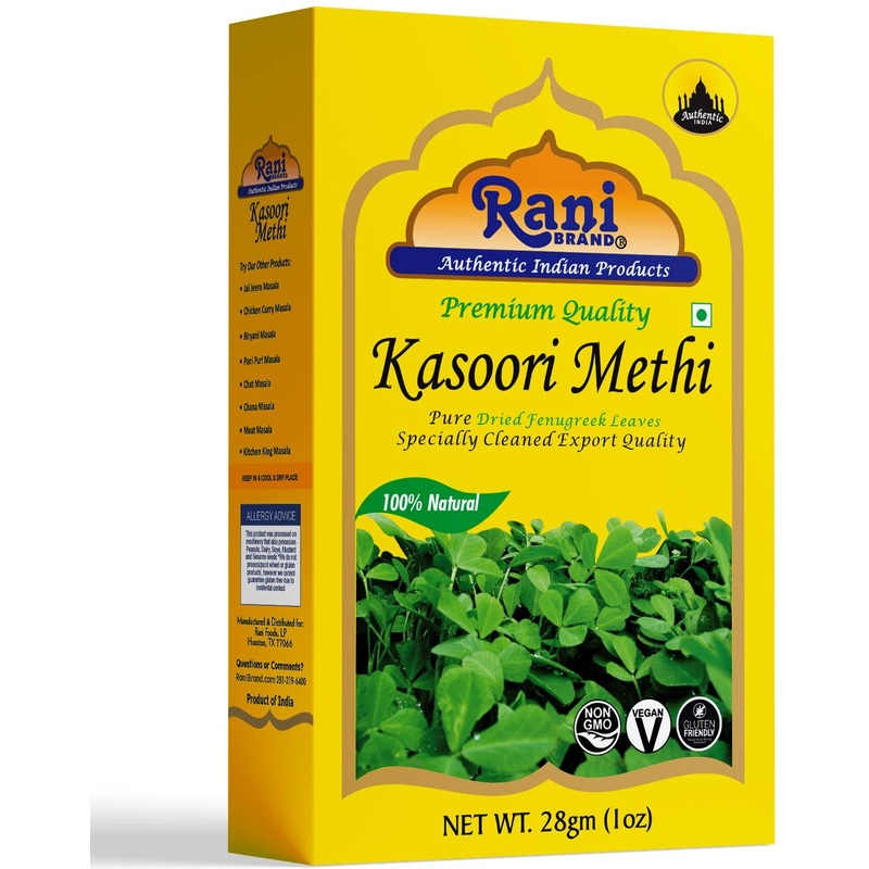 Rani Fenugreek Leaves Dried (Kasoori Methi) 1Oz (28G) ~ All Natural | Vegan | Gluten Friendly | Non-Gmo | Indian Origin