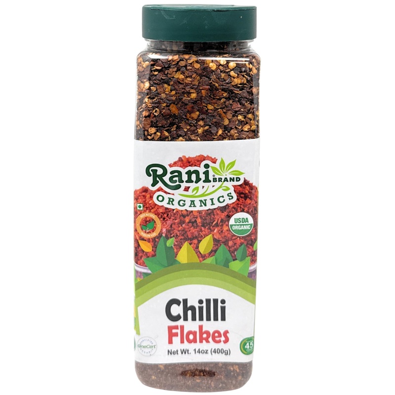 Rani Organic Chilli Flakes 14Oz (400G) Pet Jar ~ All Natural, No Color Added | Gluten Friendly | Vegan | Non-Gmo | Kosher | No S