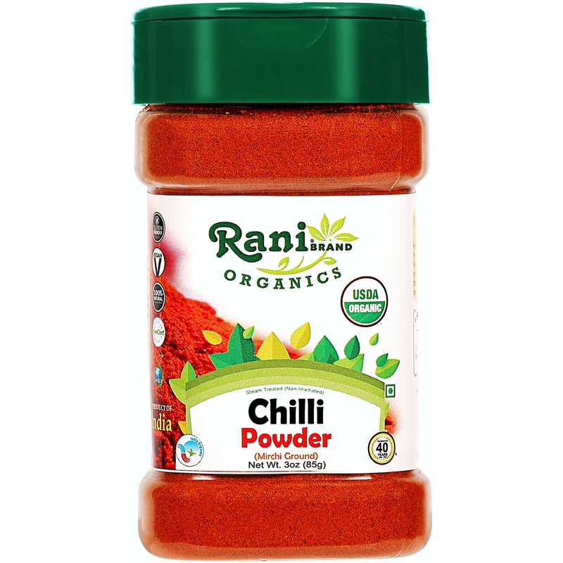 Rani Organic Chilli Powder (Mirchi Ground) 3Oz (85G) Pet Jar ~ All Natural | Vegan | Gluten Friendly | Non-Gmo | Indian Origin |