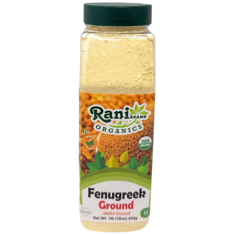 Rani Organic Fenugreek (Methi) Seeds Ground Powder 16Oz (1Lb) 454G Jar, Trigonella Foenum Graecum ~ All Natural | Vegan | Gluten