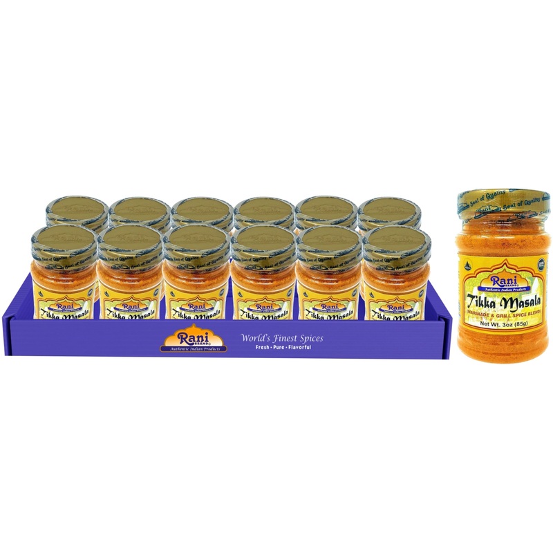 Rani Tikka Masala Indian 7-Spice Blend 3Oz (85G) Pet Jar, Pack Of 12 ~ All Natural | Salt-Free | Vegan | No Colors | Gluten Frie