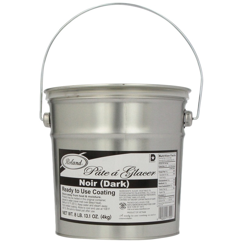 Roland Foods Dark Pate A Glacer, Chocolate Coating, Specialty Imported Food, 8.8-Pound Bucket