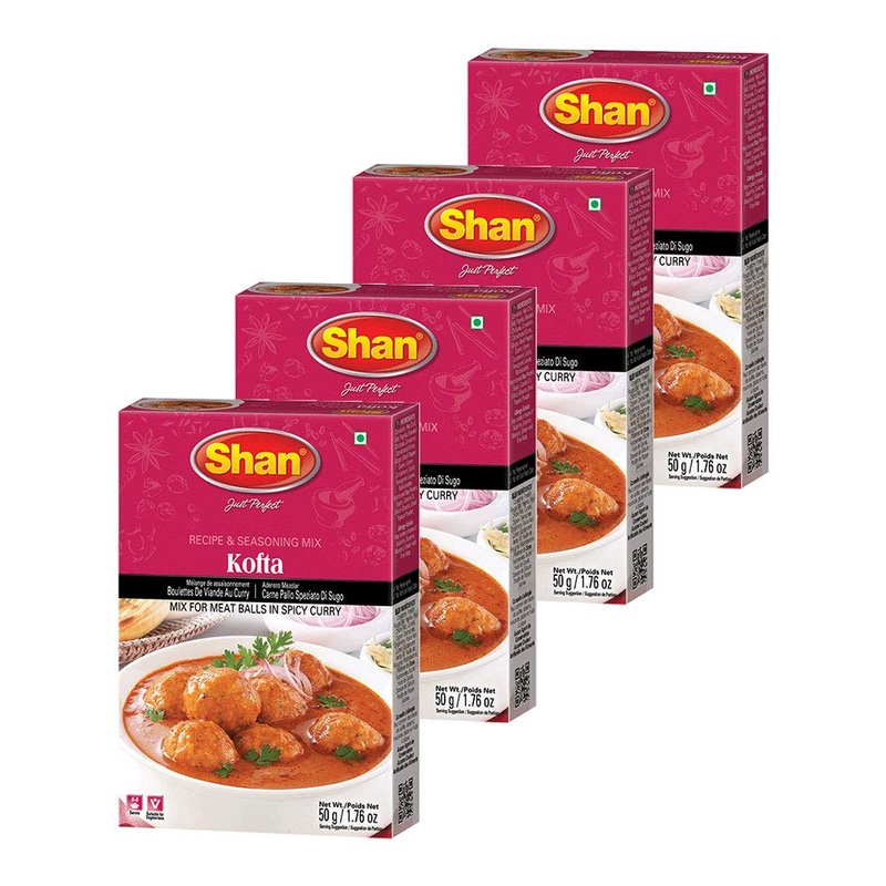 Shan – Kofta Seasoning Mix (50G), Spice Packets For Meat Balls In Spicy Curry (Pack Of 4)