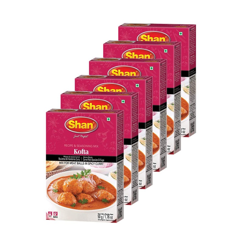 Shan – Kofta Seasoning Mix (50G), Spice Packets For Meat Balls In Spicy Curry (Pack Of 6)