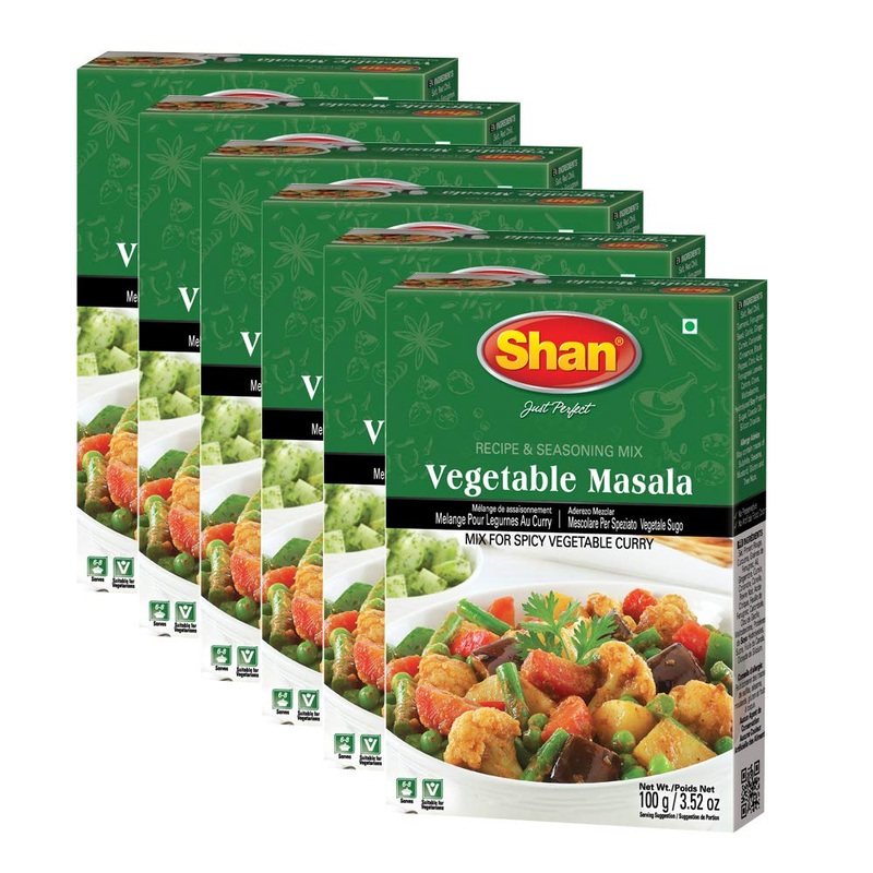Shan Vegetable Masala Recipe And Seasoning Mix 3.52 Oz (100G) – Spice Powder For Spicy Vegetable Curry – Suitable For Vegetarian